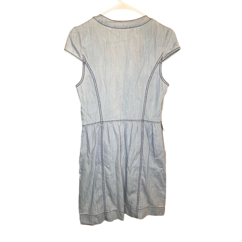 Vintage Y2k 1995 Charlotte Russe Button Down Blue Denim Style Dress Medium - Picture 5 of 11